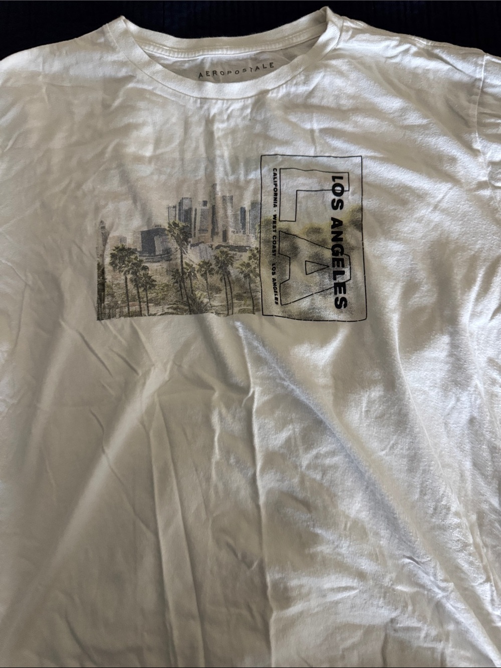 Aeropostale White Los Angeles Graphic Tee